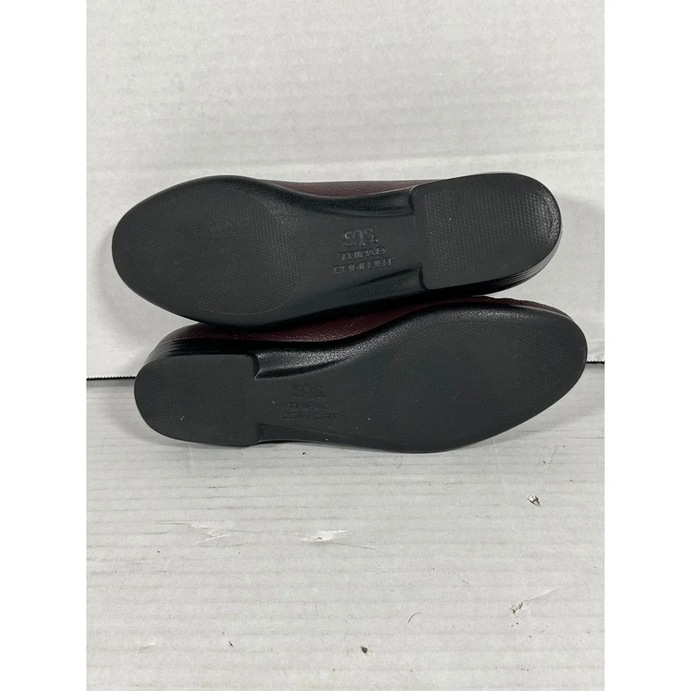 SAS Womens Burgundy Pebbled Leather Tripad ComfortLoafers Made in USA Size 6.5 S